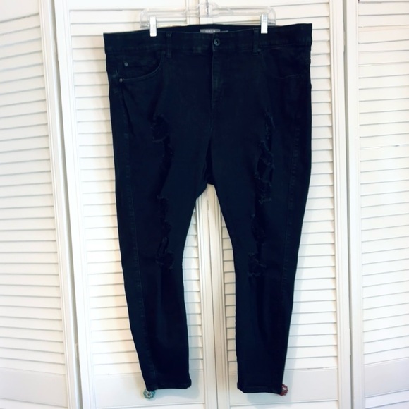Torrid Bombshell Skinny Jeans Distressed Black Plus Size 24S - Picture 3 of 8